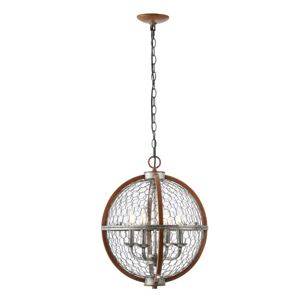 Comegys 16" 4-Light Adjustable Iron Rustic Industrial LED Pendant