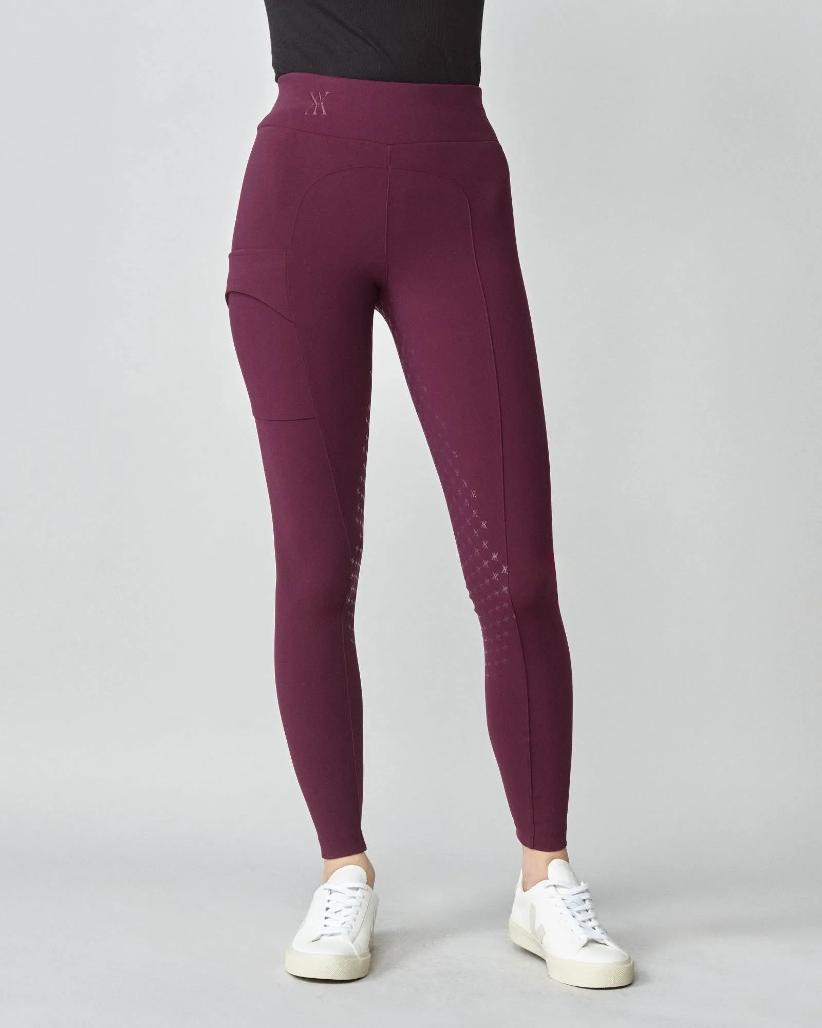 Compression Pull-On Breeches Burgundy