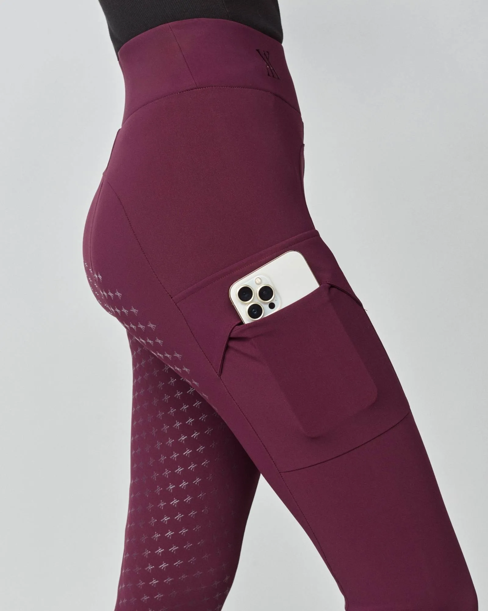 Compression Pull-On Breeches Burgundy