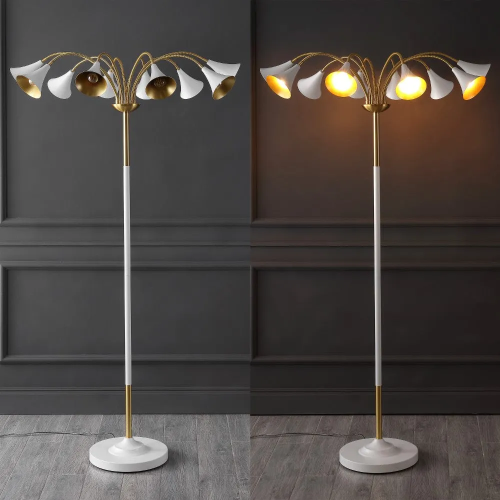 Cone 61" 10-Light Mid-Century Modern Iron Medusa Multi Head LED Floor Lamp