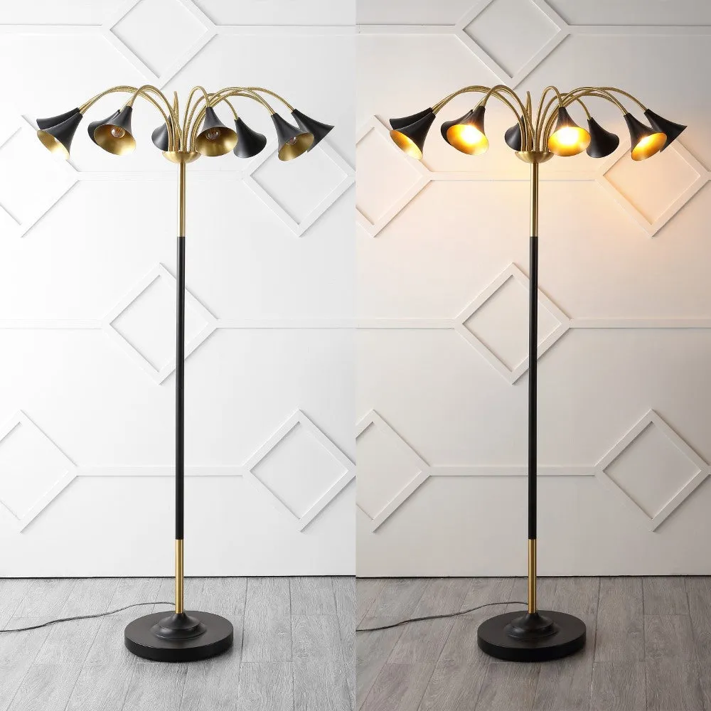 Cone 61" 10-Light Mid-Century Modern Iron Medusa Multi Head LED Floor Lamp