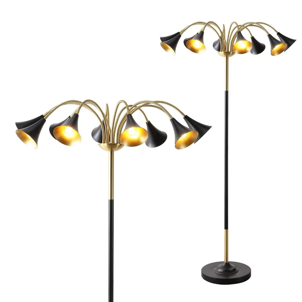 Cone 61" 10-Light Mid-Century Modern Iron Medusa Multi Head LED Floor Lamp