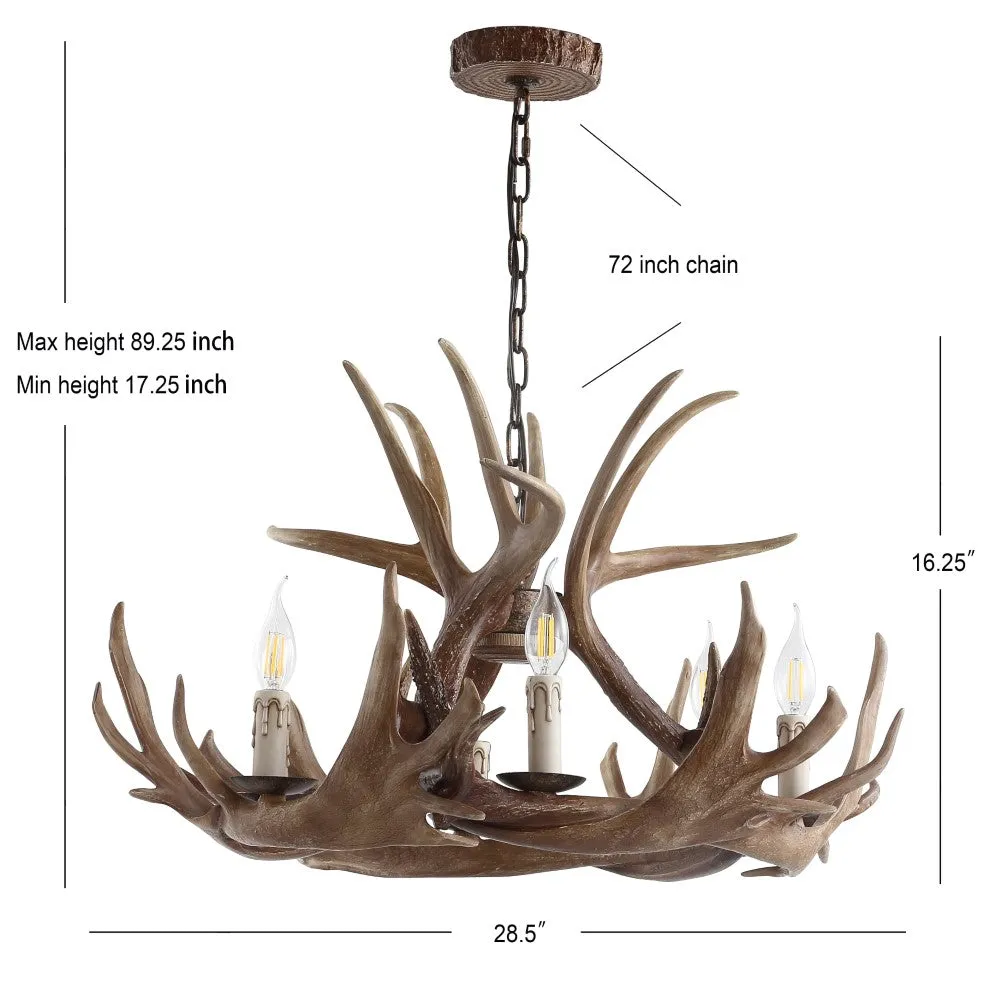 Dasher Rustic Resin Antler LED Chandelier