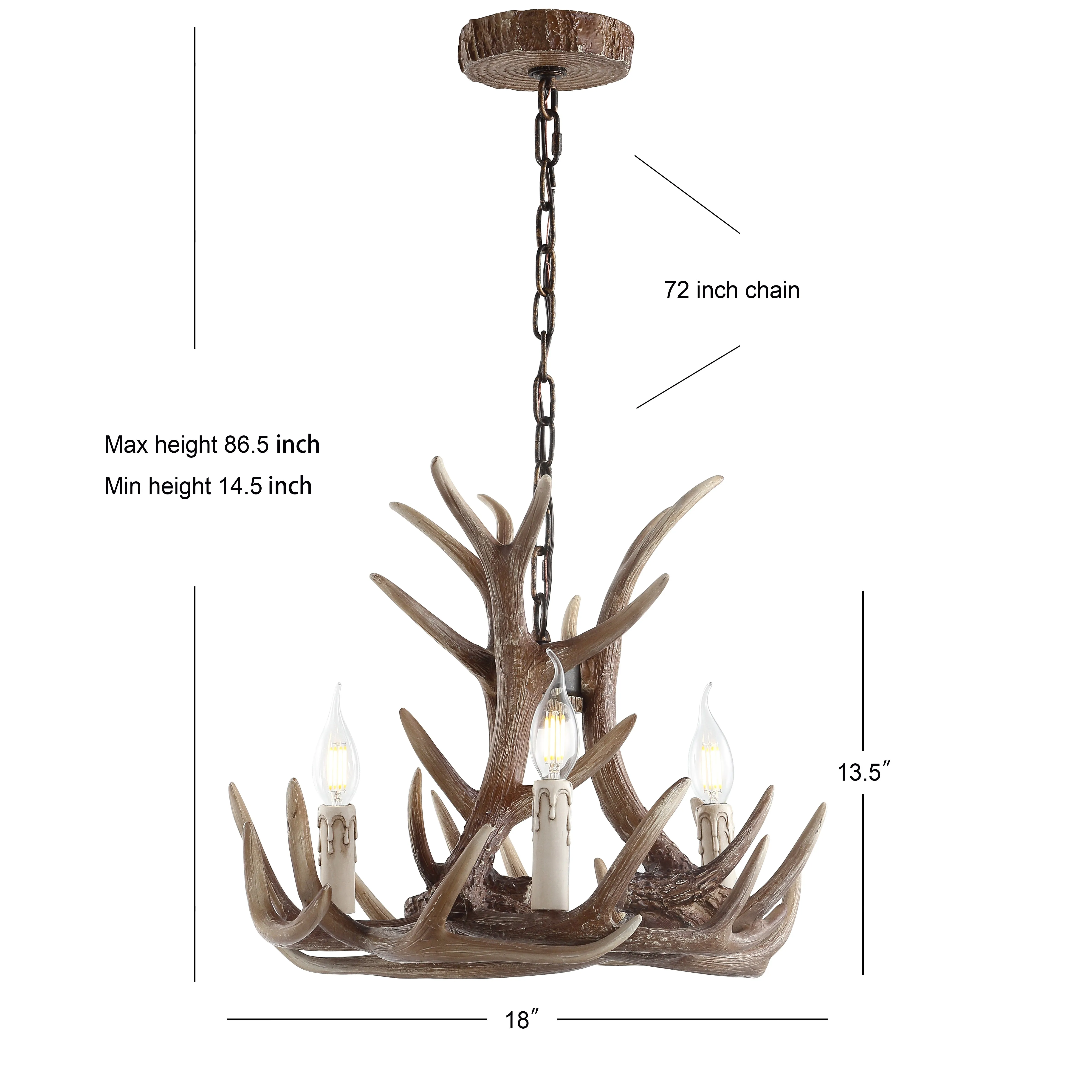 Dasher Rustic Resin Antler LED Chandelier