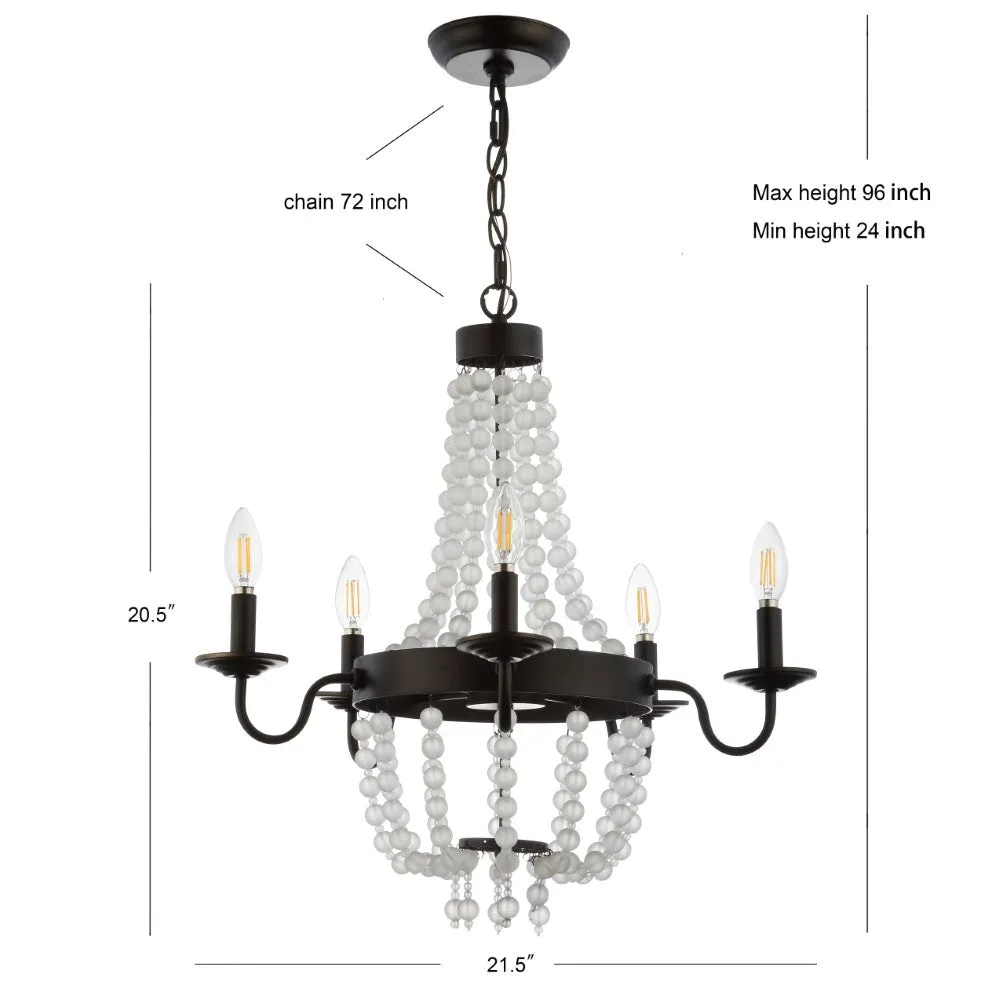 Dennis 5-Light 21.5" Acrylic Beaded LED Chandelier