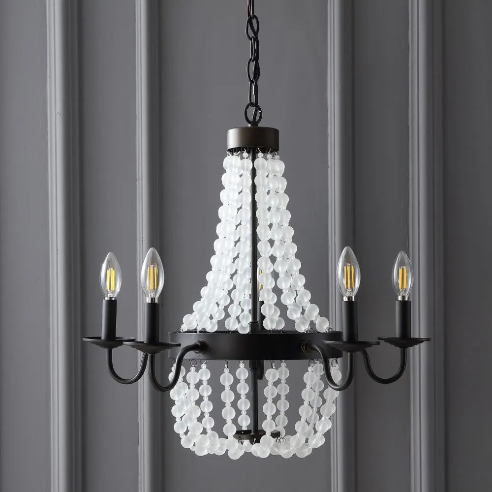 Dennis 5-Light 21.5" Acrylic Beaded LED Chandelier