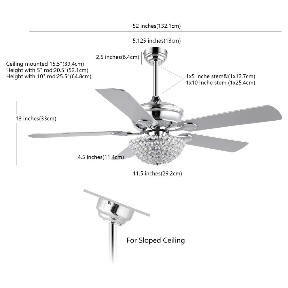 Dennis 52" Traditional Transitional Iron LED CEILING FAN