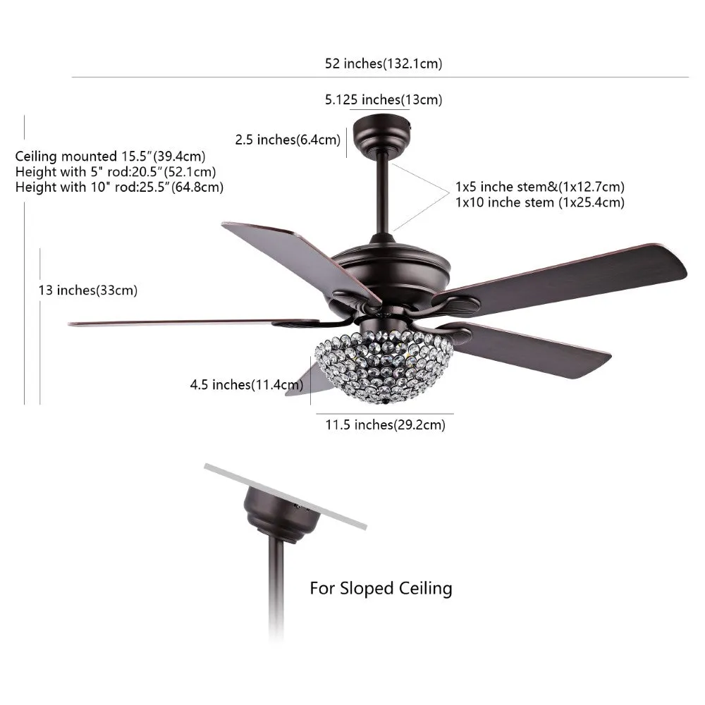 Dennis 52" Traditional Transitional Iron LED CEILING FAN