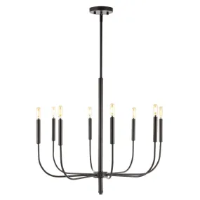 Elegant 27.25"  Modern Mid-Century Iron LED Chandelier