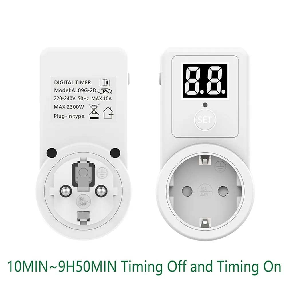 EU Electronic Digital Countdown Switch Universal Timing Socket Mechanical Timer Two Digit Display Countdown Timer Kitchen Tools