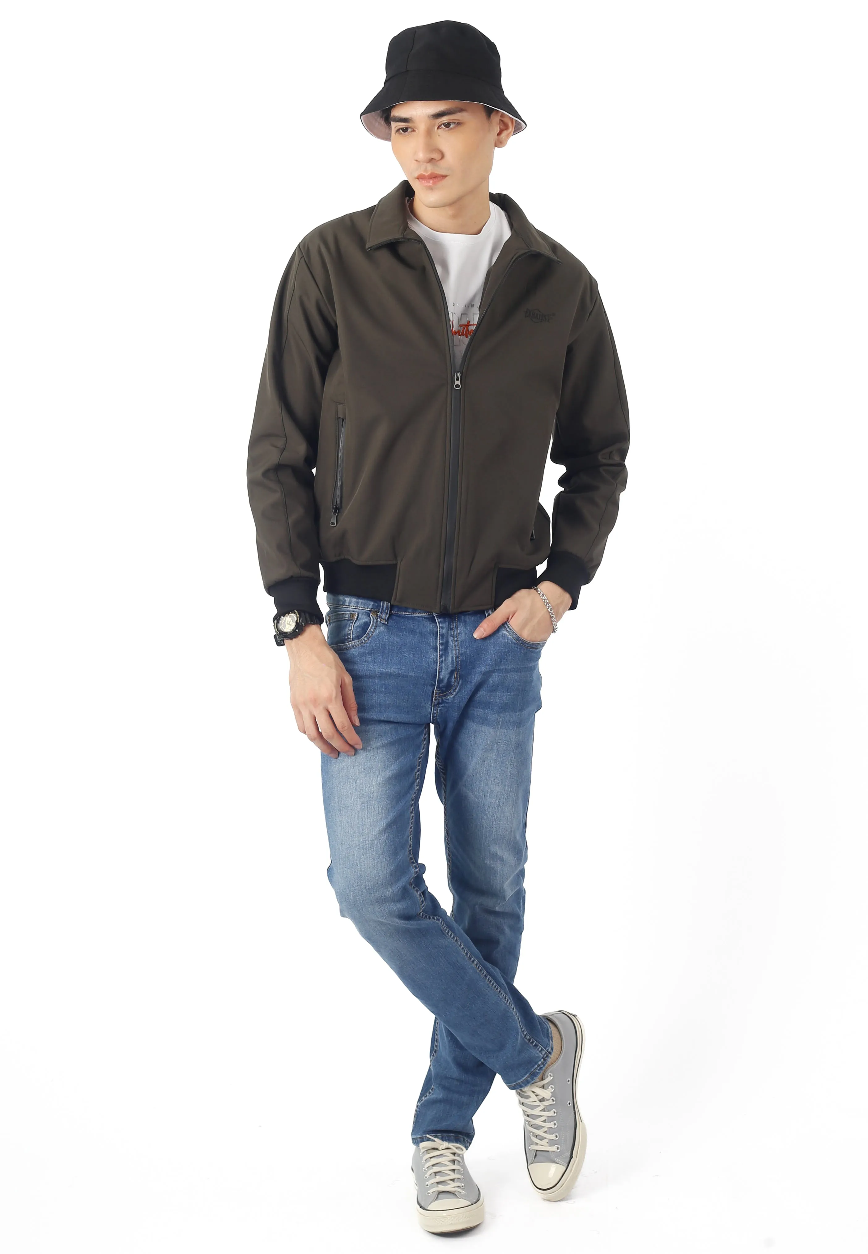 EXHAUST MEN'S LONG SLEEVE HIGH COLLAR JACKET 1640