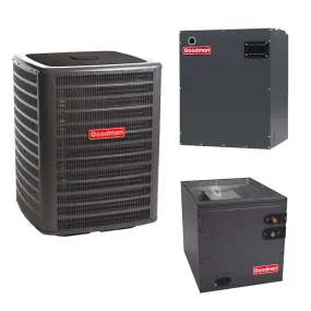 Goodman 3 Ton 15.2 SEER2 System: R32 Air Conditioner Condenser model GLXS4BA3610, Vertical coil CAPTA3626B3, Modular Blower MBVB12BP1X00