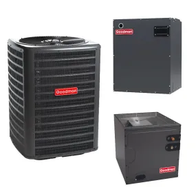 Goodman 3 Ton 15.2 SEER2 System: R32 Air Conditioner Condenser model GLXS4BA3610, Vertical coil CAPTA3626C3, Modular Blower MBVB16CP1X00