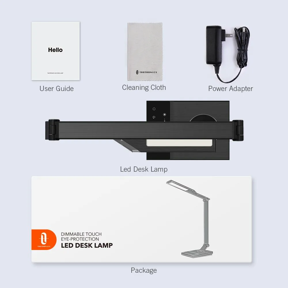 LED Desk Lamp, Pure Solid Aluminum-Alloy, With Super Fast Charging & Touch Tech