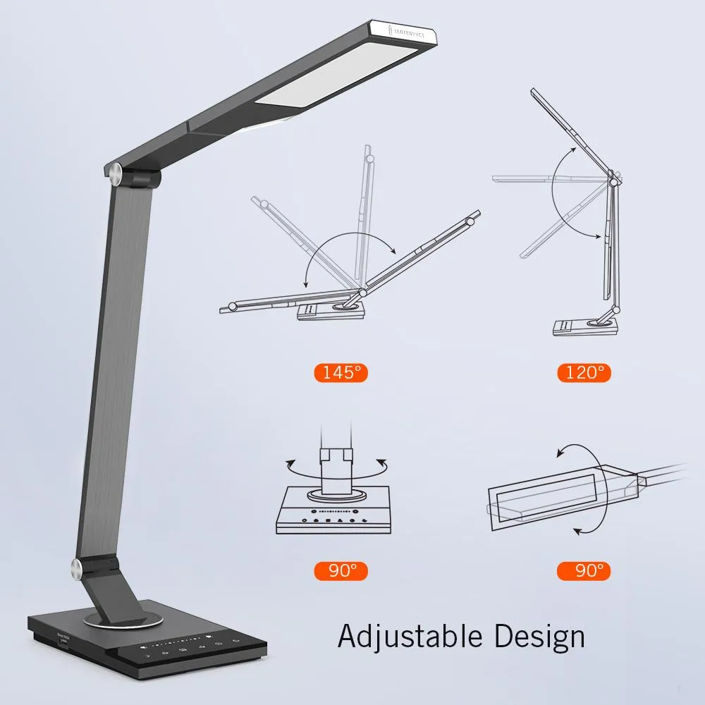 LED Desk Lamp, Pure Solid Aluminum-Alloy, With Super Fast Charging & Touch Tech