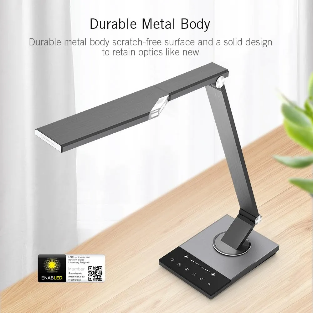 LED Desk Lamp, Pure Solid Aluminum-Alloy, With Super Fast Charging & Touch Tech