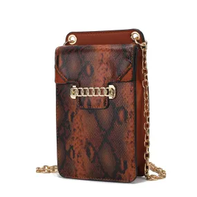 MKF Collection Yael Snake embossed Vegan Leather Phone Crossbody Handbag by Mia K