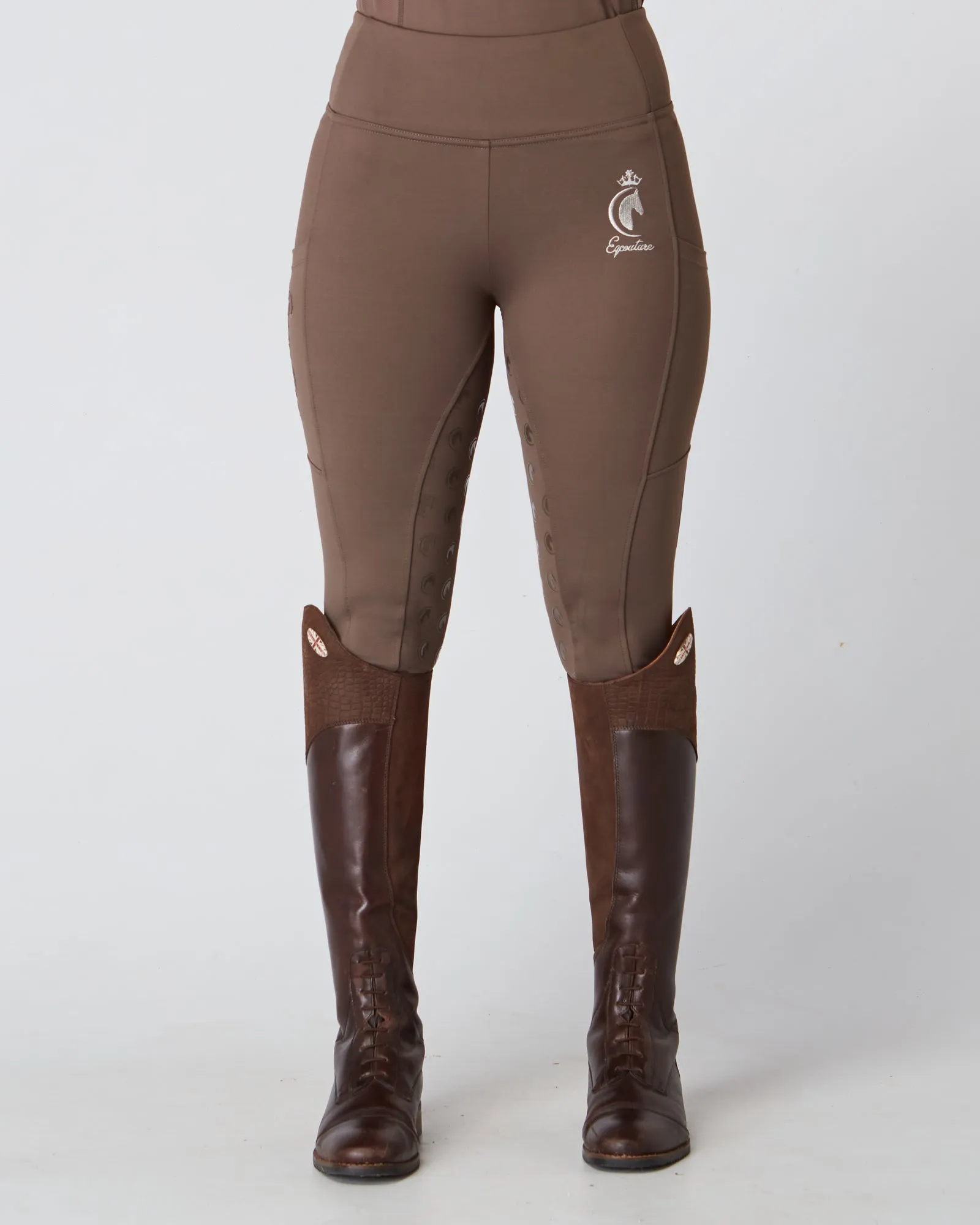 Mocha Riding Leggings / Tights with Phone Pockets - MOCHA