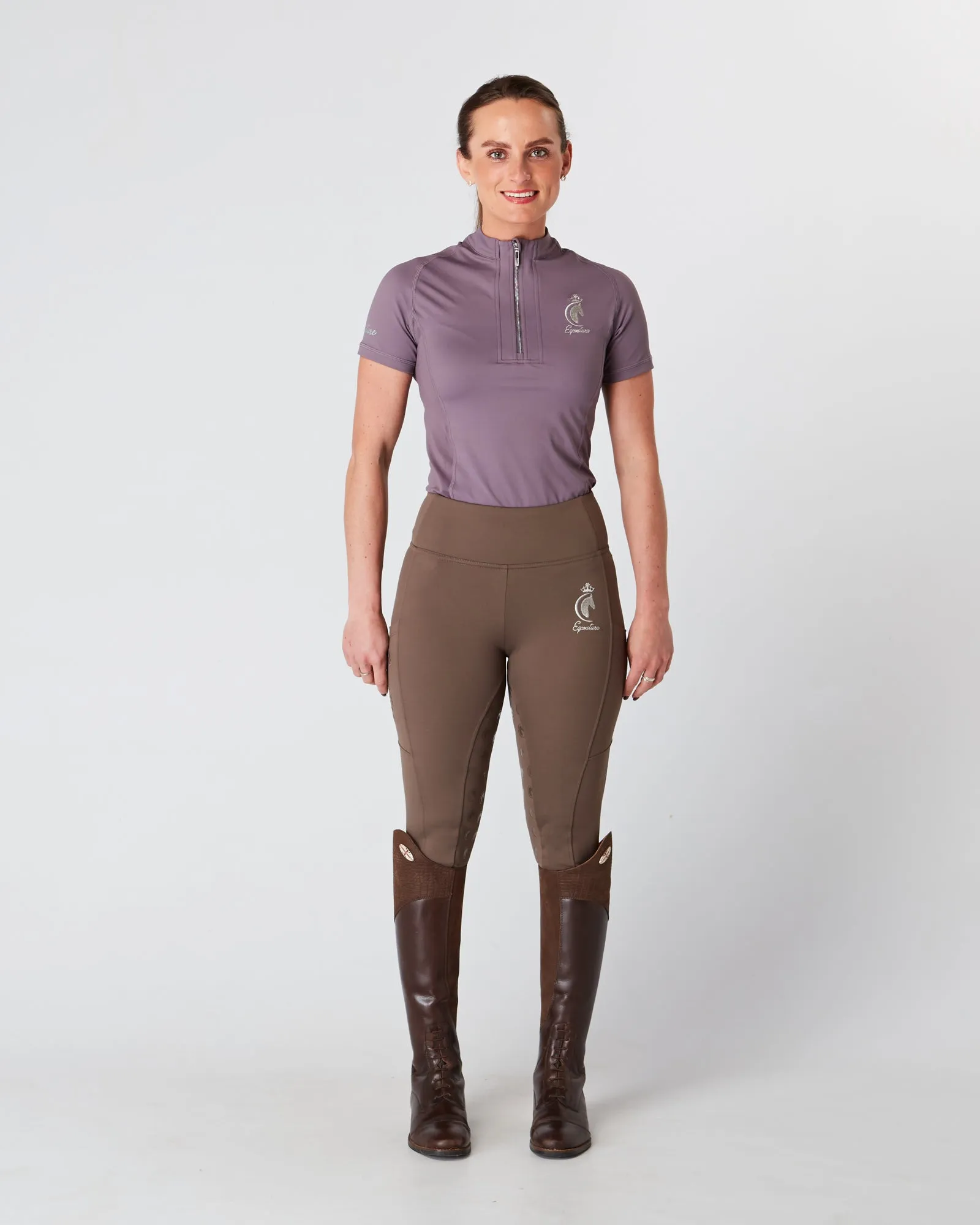 Mocha Riding Leggings / Tights with Phone Pockets - MOCHA