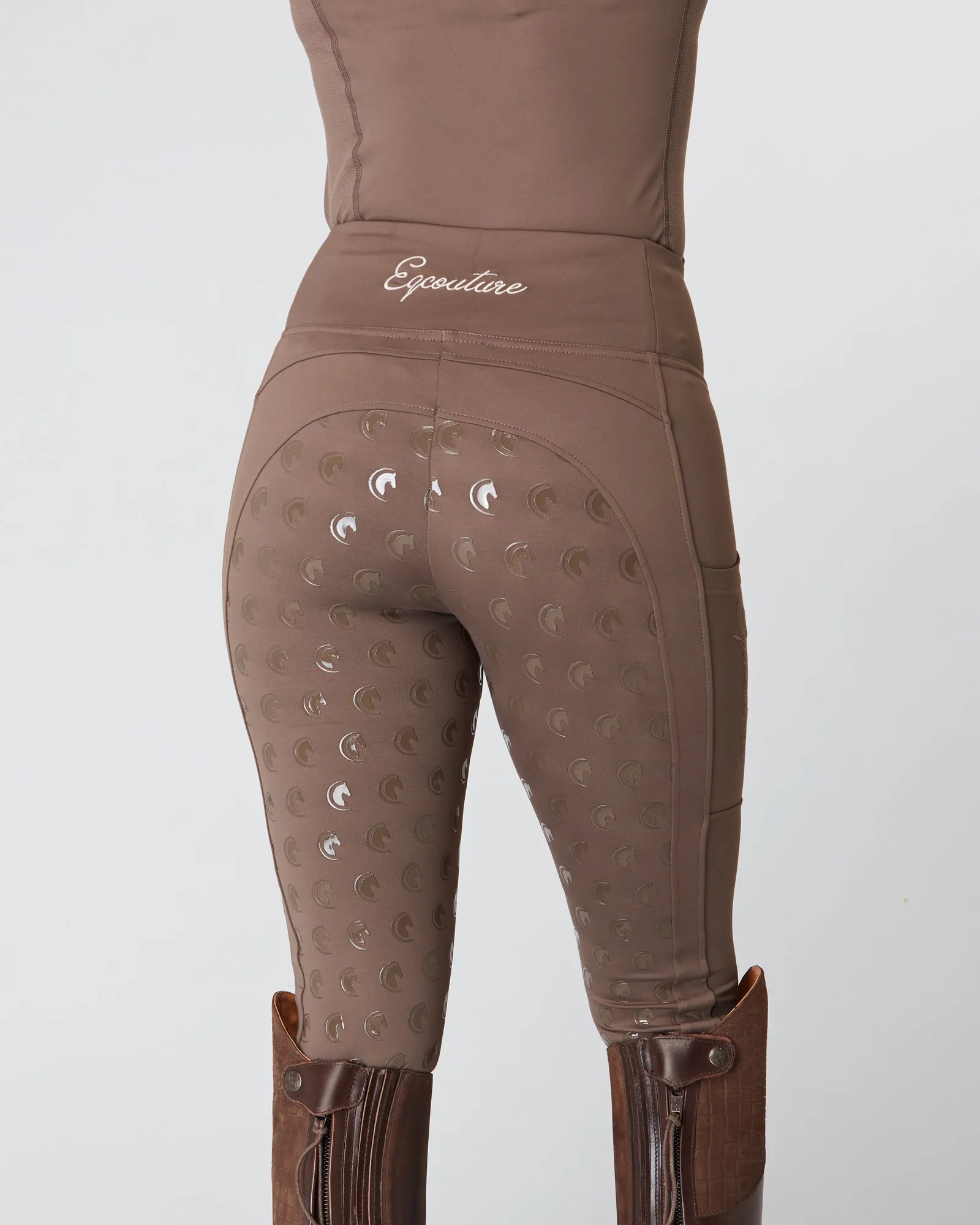 Mocha Riding Leggings / Tights with Phone Pockets - MOCHA