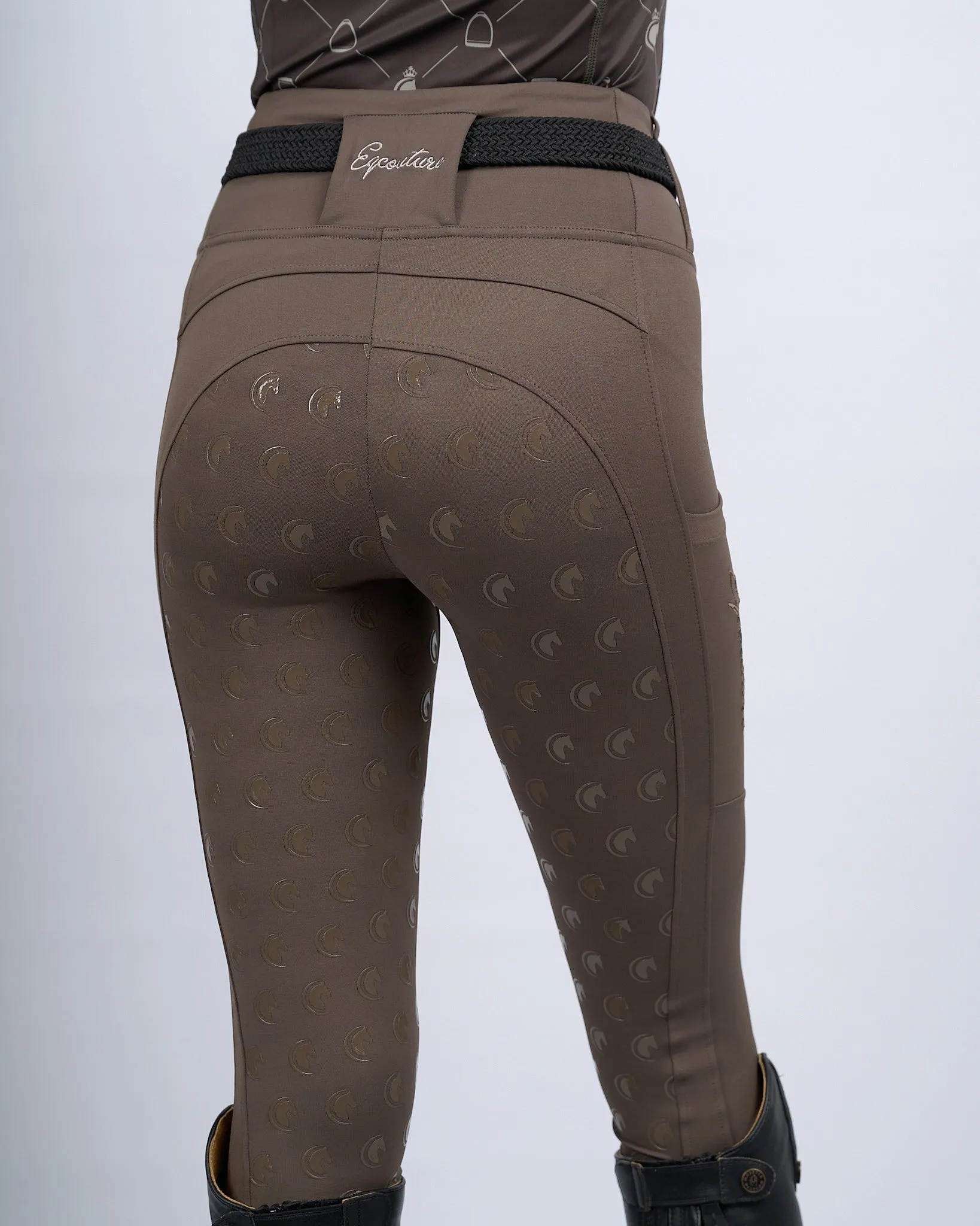 Mocha Riding Leggings / Tights with Phone Pockets - MOCHA