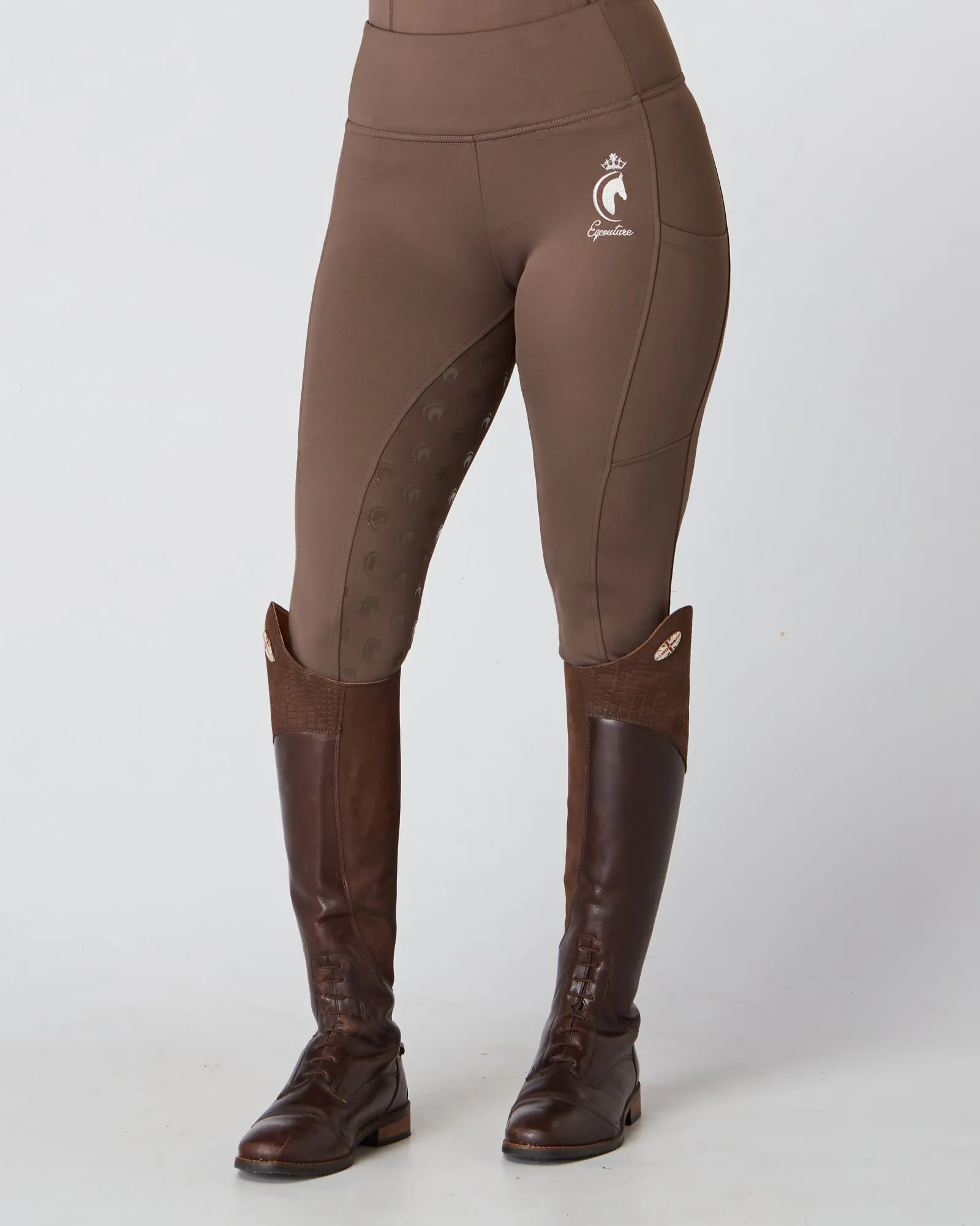 Mocha Riding Leggings / Tights with Phone Pockets - MOCHA