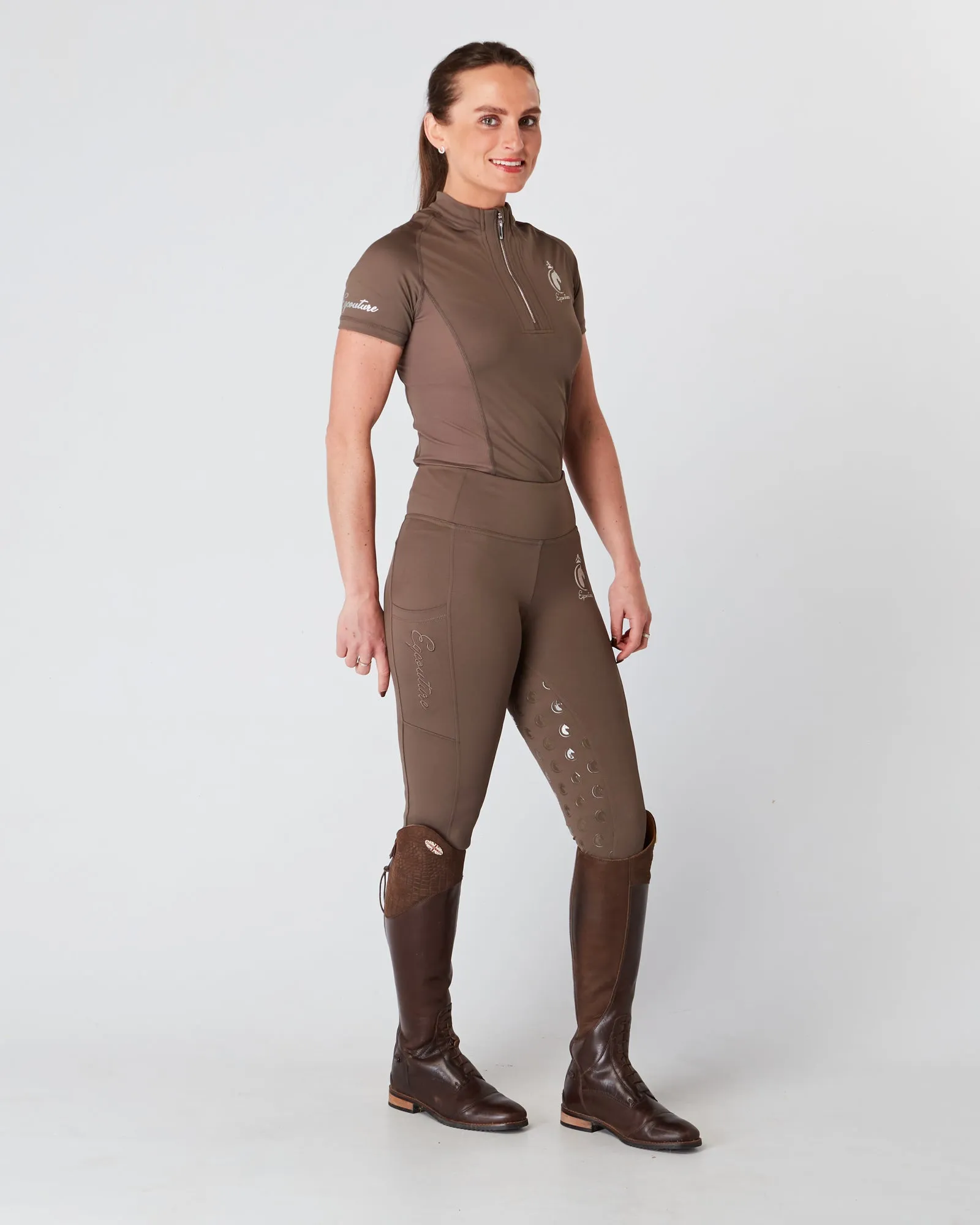 Mocha Riding Leggings / Tights with Phone Pockets - MOCHA