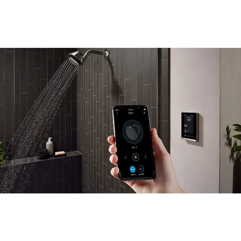 Moxie 2.5 gpm Bluetooth Showerhead Speaker with Amazon Alexa in Matte Black