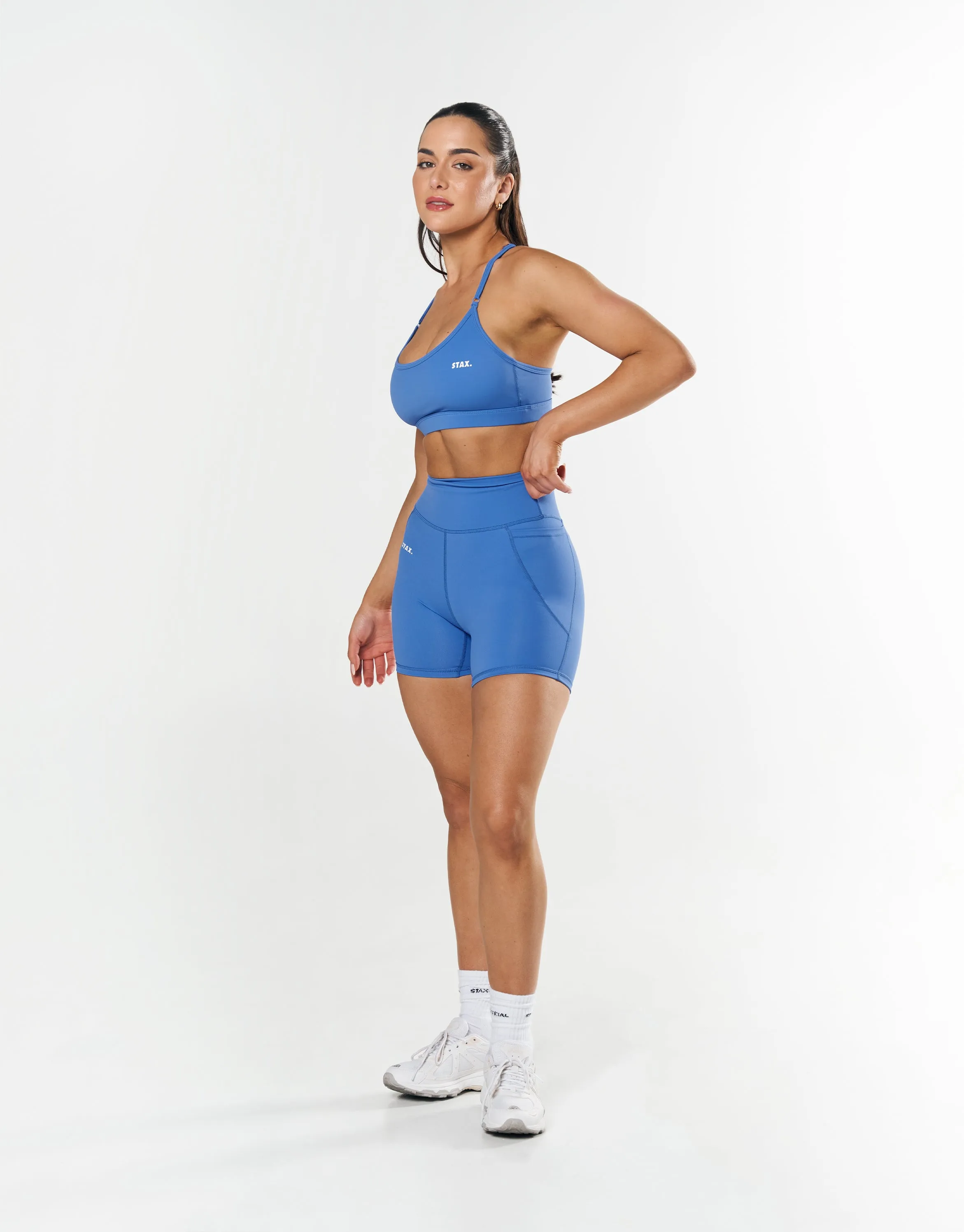 Phone Pocket Midi Bike Shorts NANDEX ™ - Beaches Blue