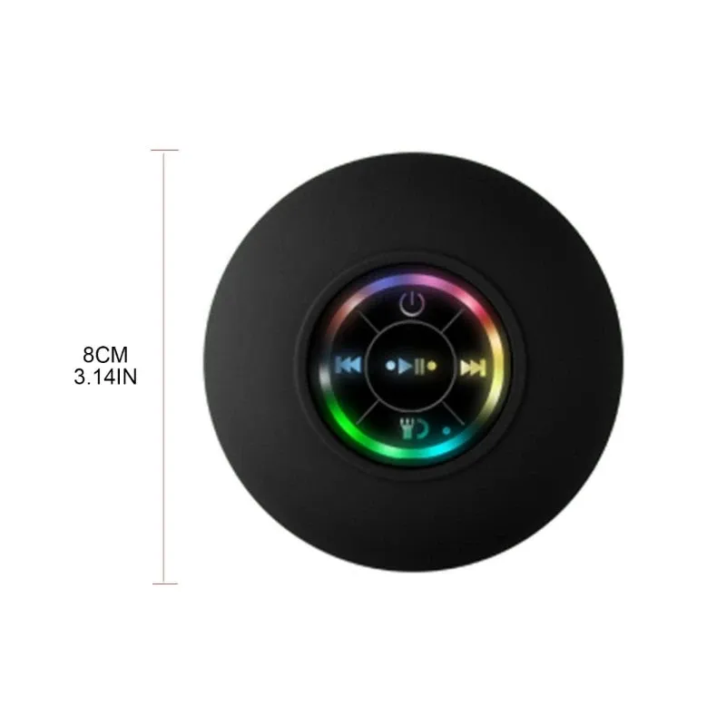 Portable Bluetooth-compatible Speaker, IPX4 Waterproof Wireless Speaker with Colorful Flashing Lights