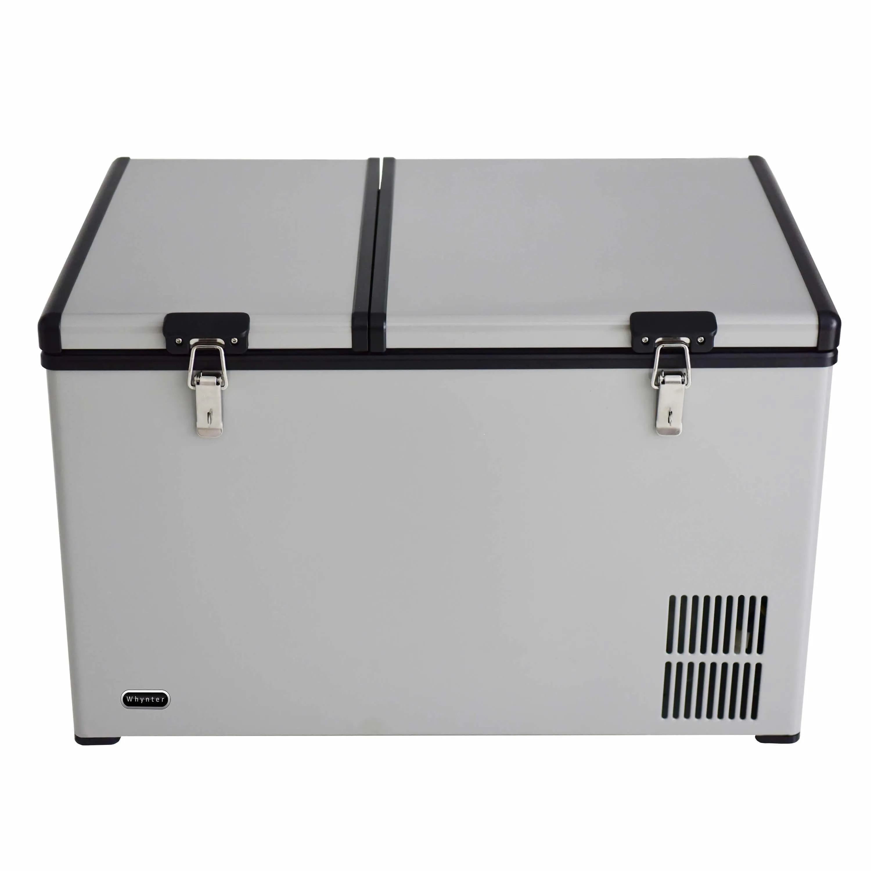 Whynter 90 Quart Dual Zone Portable Fridge/ Freezer with 12v Option and Wheels FM-901DZ